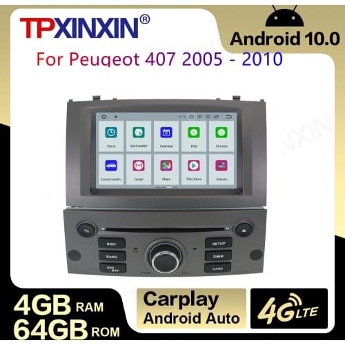 Android 10 PX6 For Peugeot 407 2005 - 2010 Car Radio Multimedia Video Recoder Player Navigation GPS Accessories Auto 2din no dvd