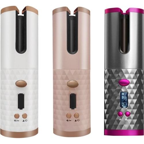 Portable Wireless Automatic Curling Iron Hair Curler LCD Display Curly Hair Machine Rechargeable Curling Iron Curls Waves