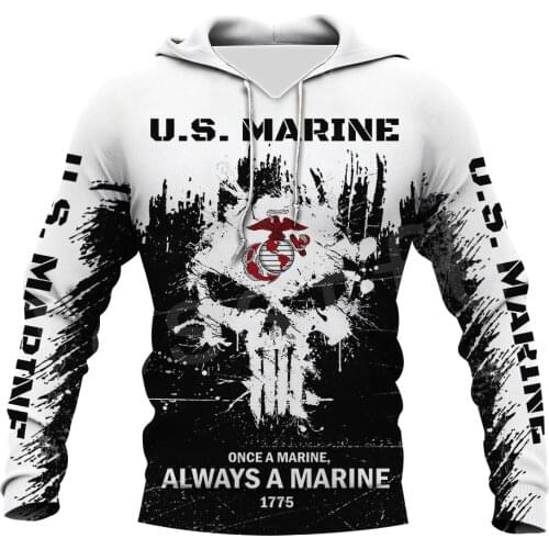 Tessffel America Military Marine Policeman Camo Pullover Soldier Army NewFashion Sweatshirt 3DPrint Casual Hoodies Men/Women D11