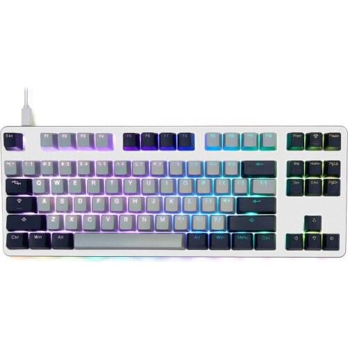 Taihao pbt double shot keycaps for diy gaming mechanical keyboard Backlit Caps oem profile light through grey dark blue beige