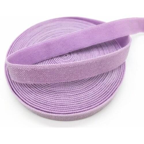 5 Yards/lot 3/8"10mm Light purple Solid FOE Fold Over Elastics Spandex Satin Band DIY Lace Sewing Trim