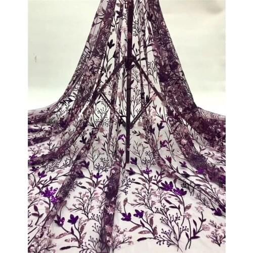 Good looking 1BZL-20.41107 sequins 2020 New High quality African tulle lace French net lace fabric with Sequins for party