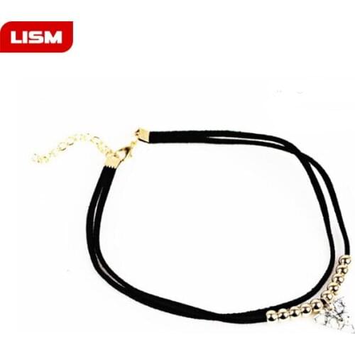 Metal Bead with Triangle Stone Pendant Manmade Double Rope Necklaces for Men WomenPendant Necklace Wholesale Surfer Jewelry