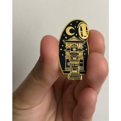 Cute Bathroom No Face Man Hard Enamel Pins Spirited Aways Anime Movie Brooches Women Men Lapel Badges Backpack Collar Jewelry