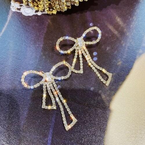 Fashionable Temperament Bow Earrings Female Tassel Long Elegant Ear Stud 2020 New Style Trendy Net Red Ear Stud Ear Pendant