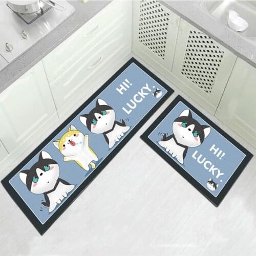 Cartoon Non-Slip Carpet Long Kitchen Mat Cover Area Rugs Absorbent Bathroom Bath Toilet Rug Porch Carpets Entrance Doormat