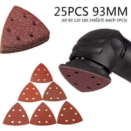 25pcs Sanding Sheets Paper Pads Set Saw Blade Triangle Sander Sandpaper Abrasive Tool Kit For Power Tools Saw Blades for Metal