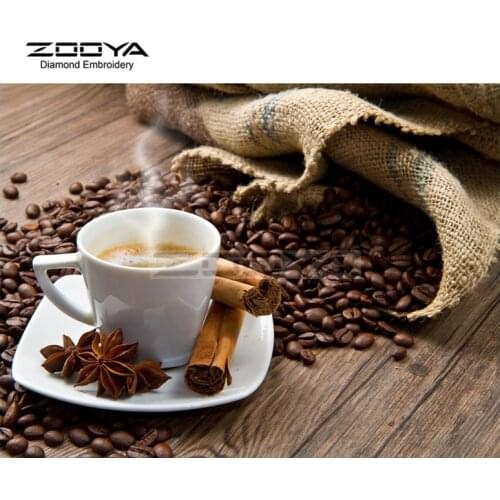 New Arrival Coffee Cup DIY Diamond Embroidery Painting Set Full Cross Stitch Rhinestone Stick Mosaic Crafts Painting BJ343