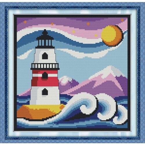 Joy Sunday factory direct counting cross stitch kit 11&14CT DMC DIY embroidery kit landscape pattern home decoration needlework
