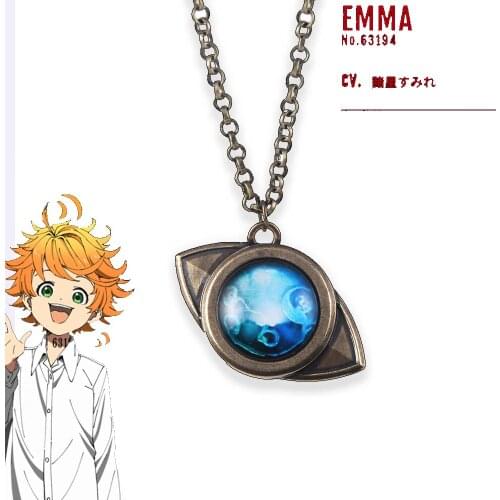 Anime The Promised Neverland necklace Emma Amulet Eye Shape Pendant Necklace Cosplay Props Man Woman Casual Jewelry Drop Shiping