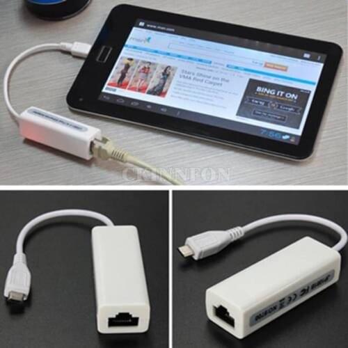 100pcs Micro USB 2.0 Male To RJ45 Female Ethernet LAN Network Card Adapter For Windows For Android PC Laptop Tablet RD9700 IC