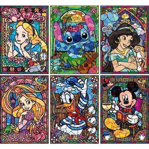 Disney Full Round/Square 5D Diamond Painting Cartoon Animation Diamond Embroidery Children Cross Stitch Mosaic Home Decoration