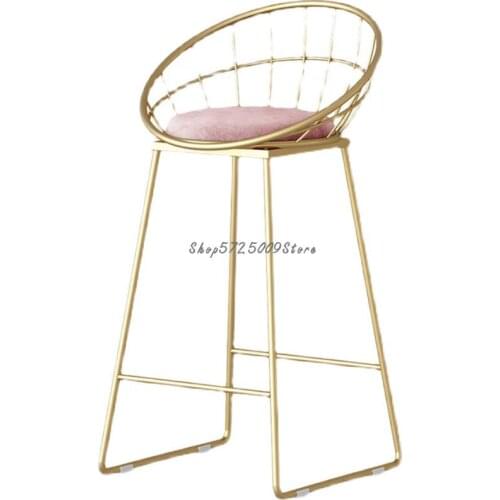 Simple Bar Chair High Chair Live Broadcast Net Red Clothing Store Photo Stool Iron Back Hot North Europe Jue Shi
