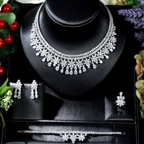 Sederyla Luxury Design Fashion Statement Jewelry Sets For Women Wedding Cubic Zircon Engagement Dubai Bridal Necklace Earring