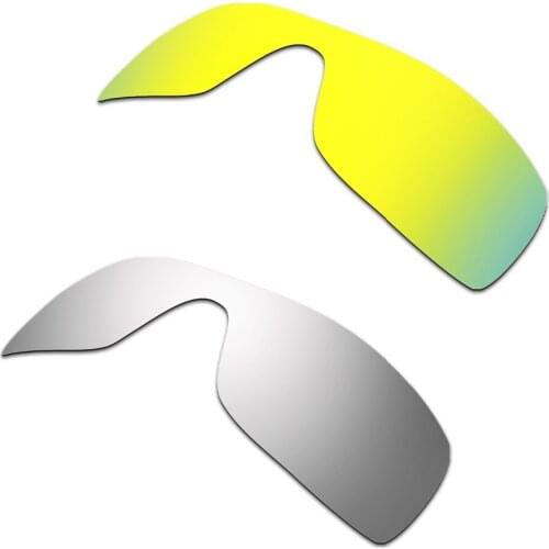 2 Pairs HKUCO For Batwolf Sunglasses 2 Pairs Mens Polarized Replacement Lenses 24K Gold & Silver 2IN1