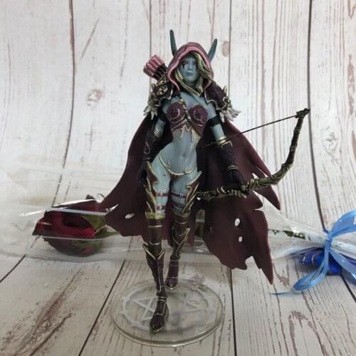 Sylvanas Dark Traxex Windrunner Archery Queen PVC Anime Action Figure Model Children Gift 14cm