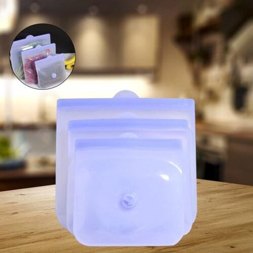 Thicken Silicone Food Storage Bags Food Grade Freezer Vacuum for Snack Cereal Leakproof Kitchen Organizer