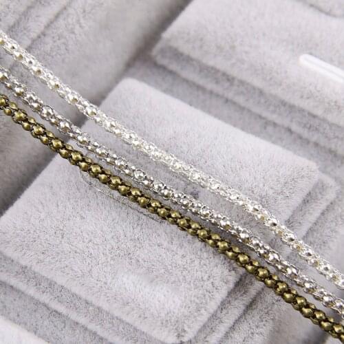 Width 2.4mm Iron Sliver,Rose Gold Rope Chain Necklace Statement Iron Corn Necklace Chain Fit Bracelets Open Link Chain
