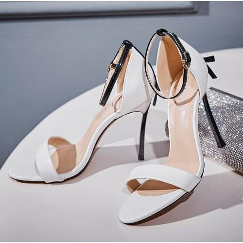 Summer new color matching bow sexy strap high-heeled womens sandals banquet dress large size custom-made bridal wedding shoes