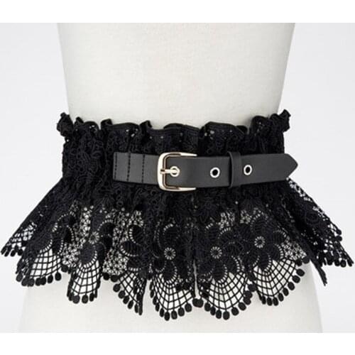 2020 Summer Fashion Lace Fabric Girdle Female Wide Decorative Waistband for White Shirt and Shirt Dress Waist Belts Women