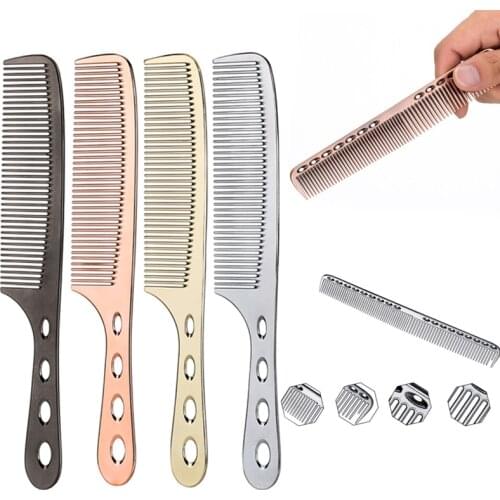 1pc Stainless Steel Hair Comb Antistatic Professional Hairdressing Comb Salon Hair Cutting Dying Hair Brush Barber Tools
