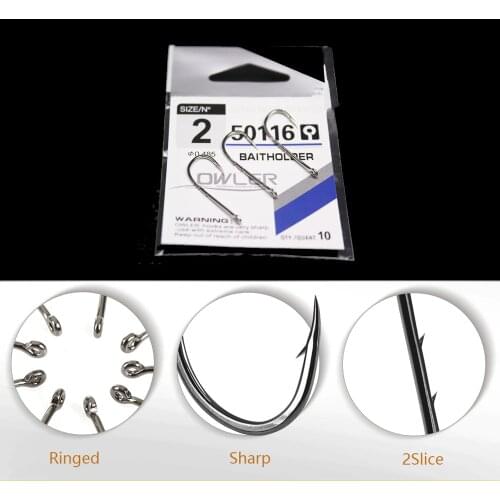 10 pcs/lot 1/0#-13# older fish hook White color large jig 50116 shank sliced ​​rod high carbon steel hooks Sharp