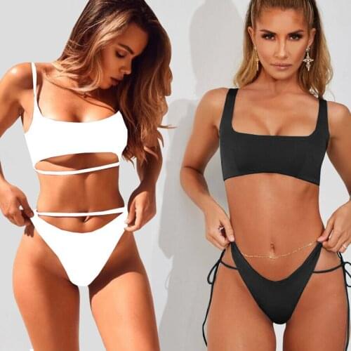 2019 Swimsuit Women One Piece Monokini Solid & Leopard Swimwear Slim Bodysuit Female Bathing Suit Sexy Bandage Bikini Beach Wear