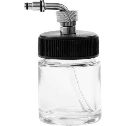 22CC Side-Pot Airbrush Bottle Feed Craft Nail Art Air Brush Paint Lid Adapter Bottle Feed Cup Jar - Glass + Plastic Lid