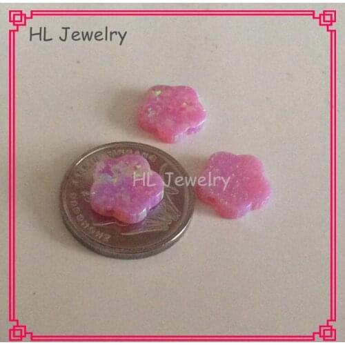 50PCS/Lot 10MM 5C Flower OP10 Bubble Gum Synthetic Fire Opal Flower Pendant Beads