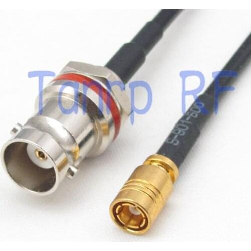 50CM Pigtail coaxial jumper RG174 extension cord cable 20in mini BNC female with nut bulkhead o SMB female jack RF adapter
