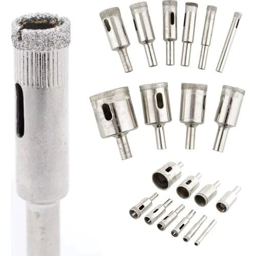 10x 6-32mm Diamond Hole Saw Drill Bit Set Glass Ceramic Tile Marble Cutting Tools