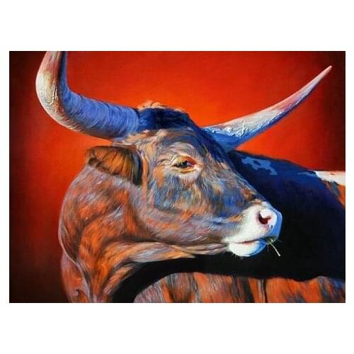 Diamond Painting Bullfight Animal Bull Square Diamond Round Diamond Decoration Customizable Wall Art Decoration Frameless