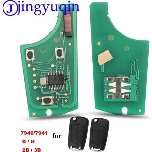 Jingyuqin Car Flip Remote Key Fob 2/3 B 434Mhz PCF7946/7947 For Vauxhall Opel Astra H 2004 2005 2006 2007 2008 2009 Zafira B