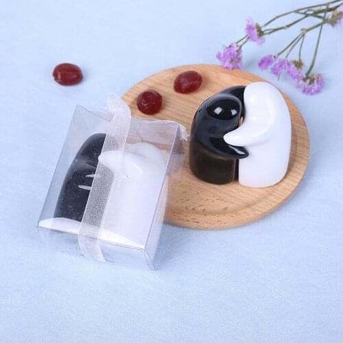 Black and white hug Salt Pepper Shakers 100SET/LOT wedding favor party birthday gift children guest gift present