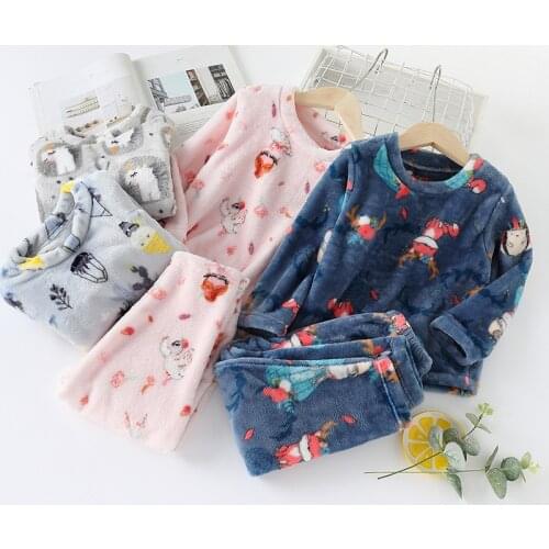 Childrens Home Clothes Autumn And Winter Boys And Girls Warm Suit Childrens Pajamas Home Clothes