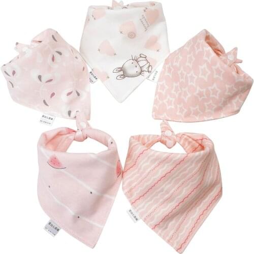 5Pcs/Set Baby Bibs Cotton Bibs Feeding Bibs Cartoon Saliva Towel Feeding Infant Burp Cloth baby Towel Baby Feeding bibs