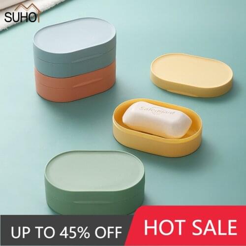 Candy Color Soap Dish Box Travel Supplies Portable Supplies Case Holder Container Wash Shower Home Bathroom Sealed Soap Case