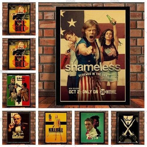 Classic Black Movie Pulp Fiction Smoking Girl Mia Vintage Canvas Poster Wall Painting For Living Room Home coffee bar Home Decor