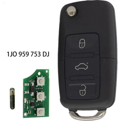 XRSHKEY3 Button 1J0959753DJ/5FA009259-55 with 48 Chip Remote Key Suit for V W Beetle Bora Passat B5 Golf 1999 2000 2001 2002