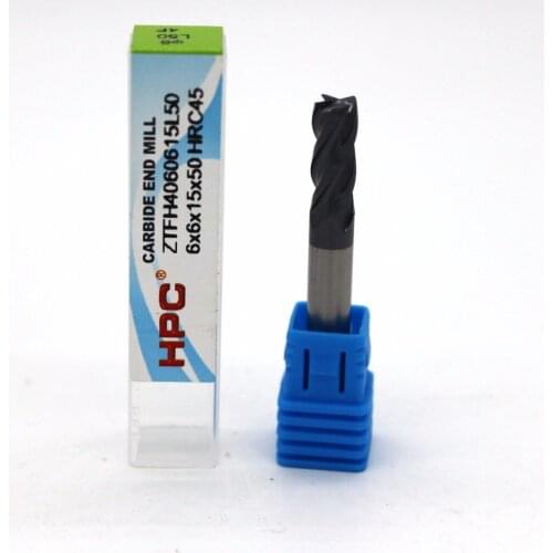 Router bit 6*6*50 of 4 flutes HRC 45 square flatted mill cutter tungsten carbide end mills CNC machine milling tools