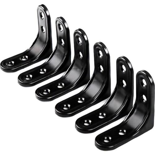 4pcs 90 Degree Right Angle Brackets 50x50mm L Shape Corner Brace Bracket Black White Furniture Hardware Brackets for Wood Table