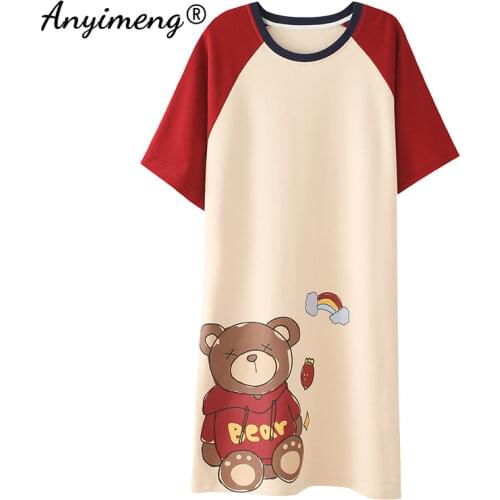 Summer Fashion Sleepwear Womens Long Dressing Gown Cotton Sleeveless Lingerie Night Dress Red Kawaii Girls Nightgown Home Dress