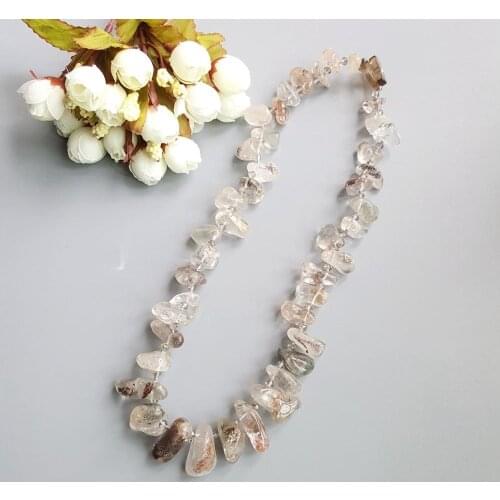 Lii Ji Natural Stone Necklace Phantom Quartz Necklace Toggle Clasp 50cm/20'' Women Jewelry