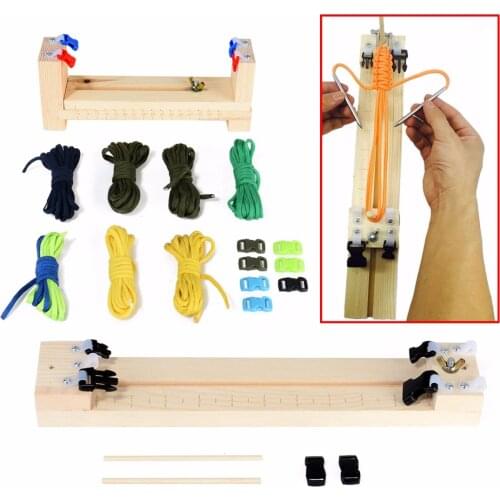 Mayitr 2 Types Parachute Cord Jig Bracelet Maker Wristband knitting Tool Braiding Weaving Wristband DIY Wood Tool