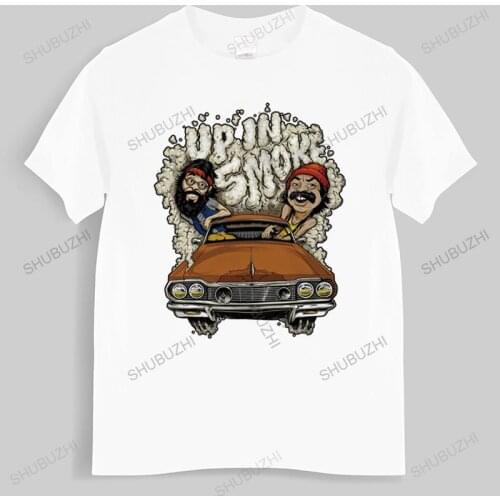 Men Cotton T Shirt Summer Brand Tshirt Cheech Chong Up in Smoke Weed 420 Puff Puff Pass Movie T-Shirt brand tee-shirt homme tops