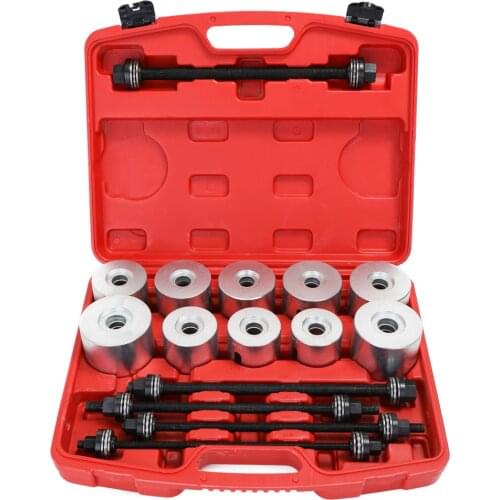 27PCS Set Aluminium Alloy Car Bushings Bearing Disassembly Tools Iron Sets Rubber Sleeve Extractor Chassis Press Pull Sleeve Kit