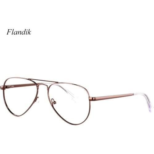 Oversized Pilot Metal Glasses Frame Optical Stainless Steel Glasses Frame Men Women Prescription Myopia Spectacles