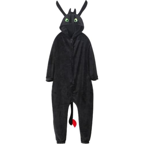 How to Train Your Dragon Toothless Pajamas Unisex Sleepwear Toothless Adult Child Flannel Pajamas Jumpsuit Cosplay Costume