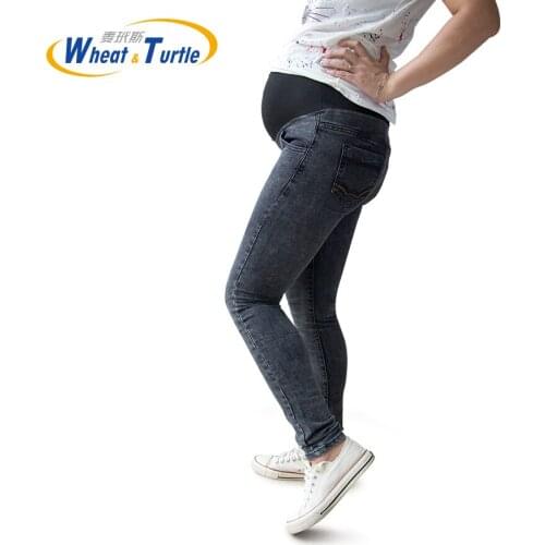 Hot Sale Good Quality Cotton Denim Adjustable Maternity Jeans All Match And All Seasons Suitable Jeans For Pregnant Women