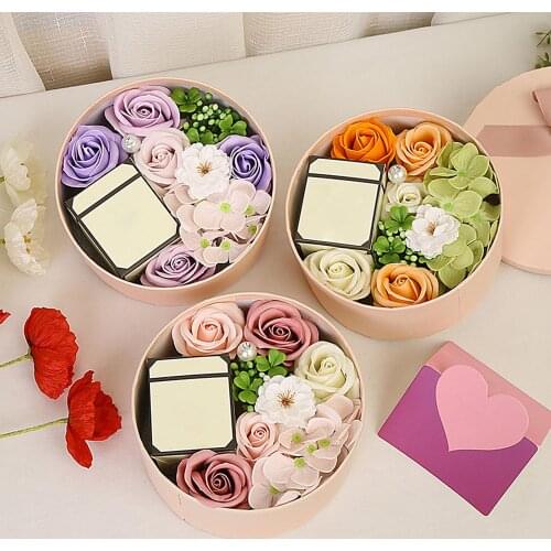 Romantic Scented Soap Rose Flower Gift Box for Valentines Day Wedding Party Girlfriend Wedding Decoration Party Gift